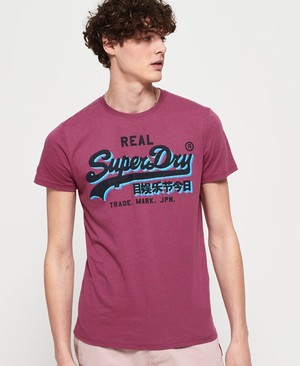 Superdry Vintage Logo Panel Lite Férfi Pólók Rózsaszín | ALWBT6314